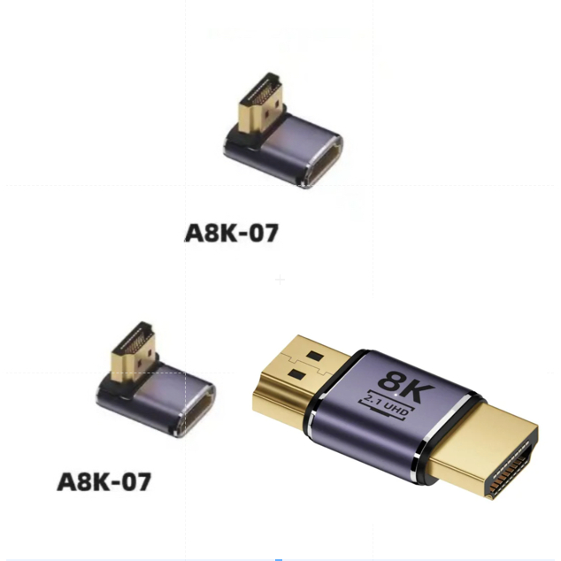 Hdmi 90องศาอะแดปเตอร์8K 4K 120Hz 270องศา Hdmi อะแดปเตอร์มุม90องศา Mni hdmi To HDMI U รูปร่าง L ประเภ