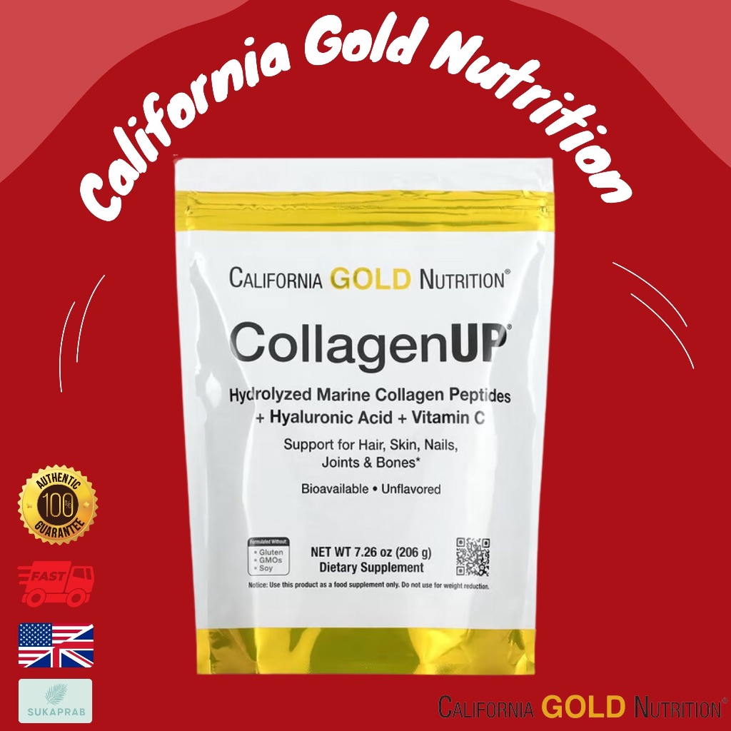 พร้อมส่ง California Gold Nutrition คอลลาเจนผง CollagenUP Marine Collagen + Hyaluronic Acid+Vitamin C