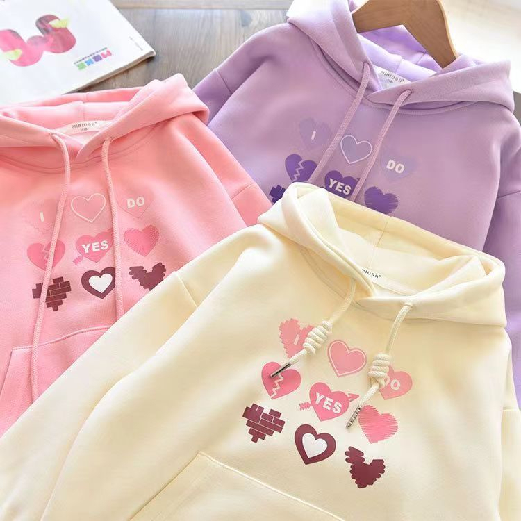 เสื้อกันหนาวเด็กแขนยาวมีหมวกมีเชือกมีกระเป๋าฤดูหนาวน่ารักๆ เสื้อแจ็คเก็ตเด็ก ฮู้ดแฟชั่นเด็กโตหลวมๆโอเวอร์ไซส์ BABY HOODY