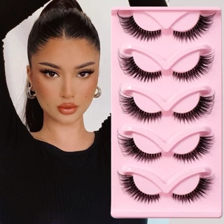 CAT EYE LASHES ขนตาปลอม สายฝอ สายแซ่บ ขนตาปลอม 3D เบาสบายตา ติดง่าย ขนฟู แกนนิ่ม