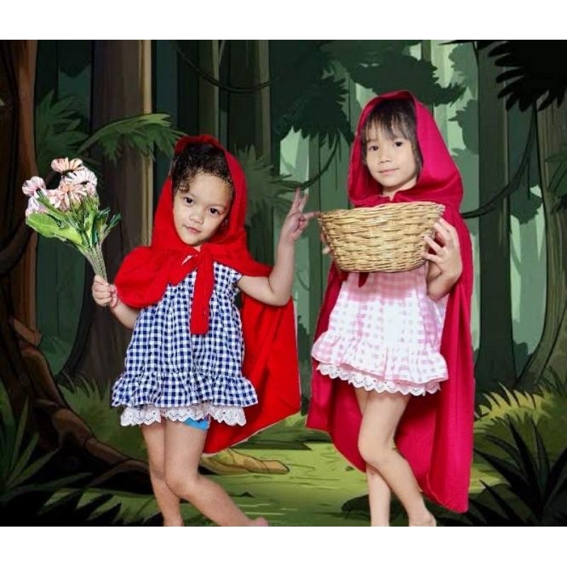 ผ้าคลุมหนูน้อย หนูน้อยหมวกแดง งานไทยตัดเย็บเองมีทุกไซส์