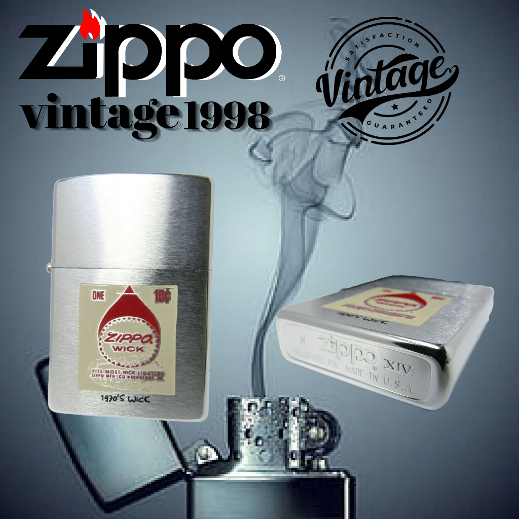 Zippo with 1930's Wick Engraved, VERY RARE, 100% ZIPPO Original from USA, new and unfired. Year 1998