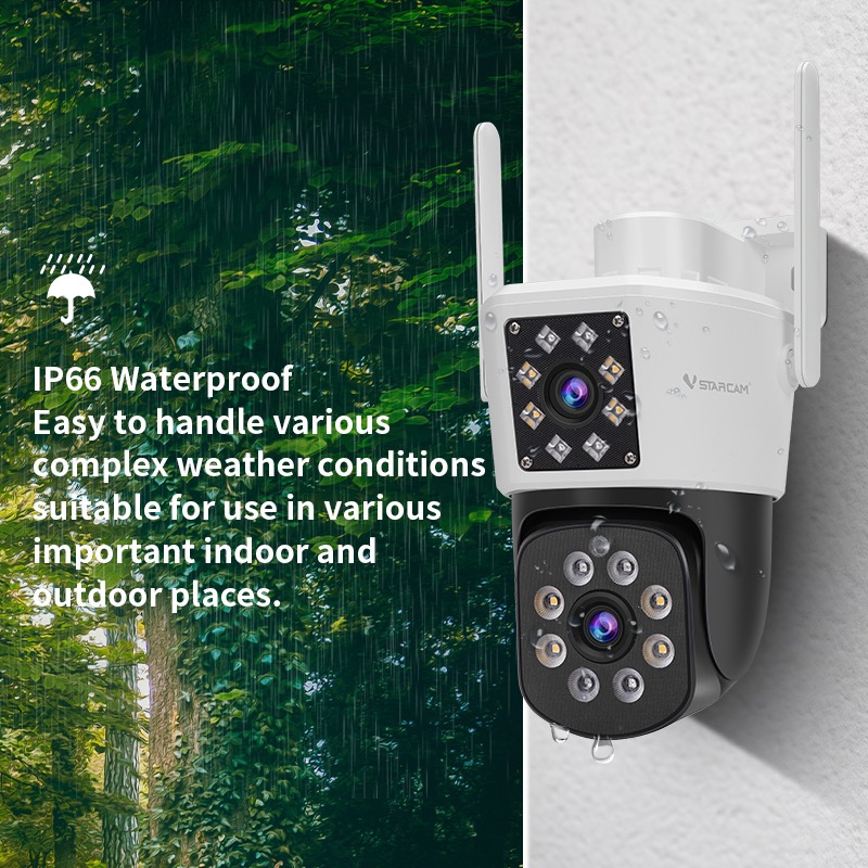 Vstarcam C662DR (เลนส์คู่) ใหม่ 2023 กล้องวงจรปิดไร้สาย ความละเอียด 2MP(1296P) Outdoor ภาพสี มีAI+ คนตรวจจับสัญญาณเตือน