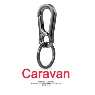Caravan Crew Keychain keyring สีดำ สไตล์มินิมอล โลหะทั้งหมด