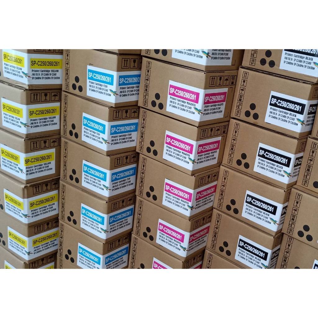 ตลับหมึกพิมพ์ เทียบเท่า Ricoh SP C261 4สี ใช้สำหรับเครื่องพิมพ์ Ricoh SP C250DN / C250SF / C260DNw/C