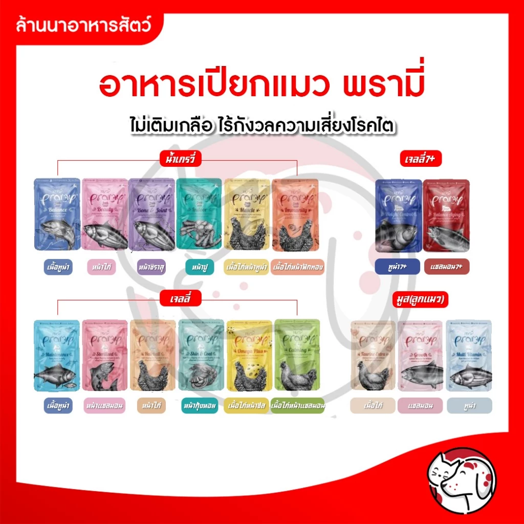 (ยกโหล) Pramy พรามี่ อาหารเปียกแมว สูตรใหม่ ขนาด 70g×12ซอง