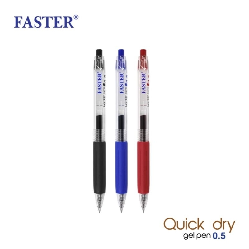 Faster ปากกาเจล แบบกด CX719 หมึกแห้งเร็ว Quick Dry Gel Pen 0.5มม. (ราคาต่อ 1 ด้าม)