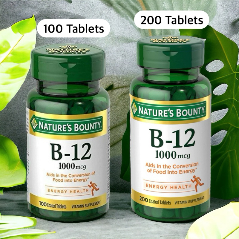 ✅พร้อมส่ง วิตามินบี12 บำรุงสมอง🧠 Nature’s Bounty, B-12, 1000 mcg, 200 Coated Tablets, Vitamin B12