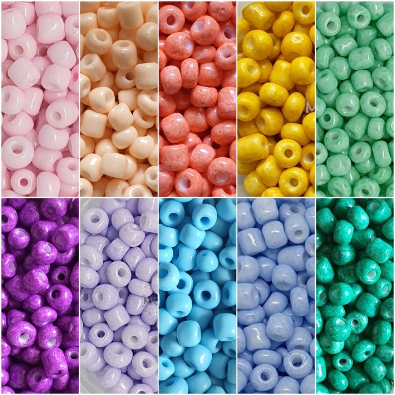 แพค50g.》》ลูกปัดเม็ดทราย ขนาด 4 มิล โทนสีพาสเทล
