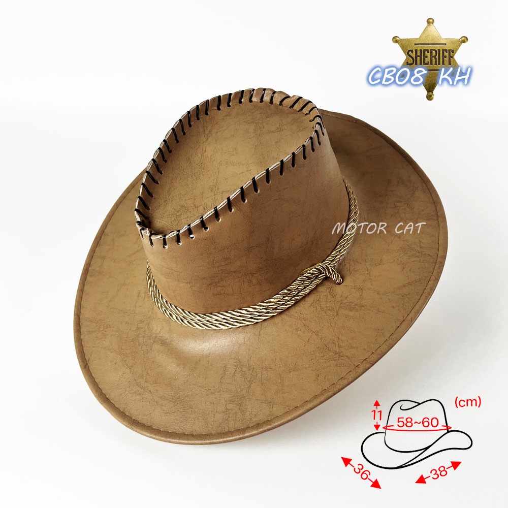 หมวกคาวบอย หนังเทียม หมวกงานเลี้ยงตรีมคาวบอย ใส่ได้ทั้งชาย-หญิง Cowboy & cowgirl พร้อมส่ง