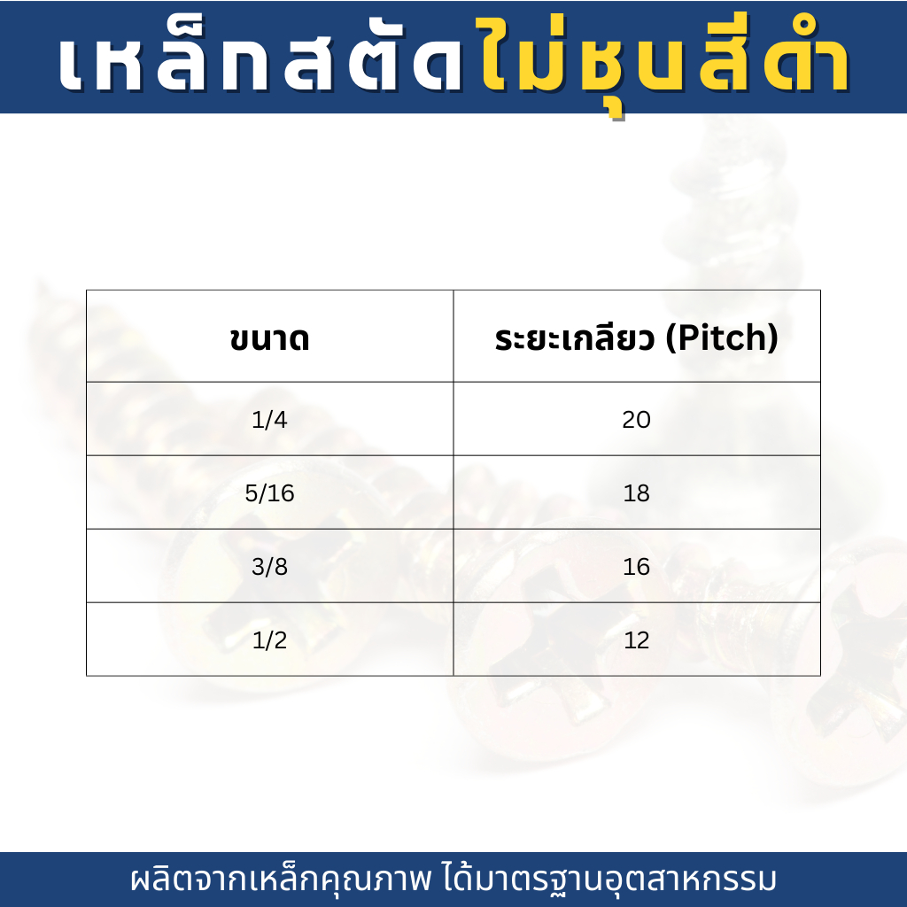 สตัดเหล็กเกลียวตลอดไม่ชุบ สีดำ ขนาด 1/4 ,5/16 ,3/8 ,1/2 (เกลียวหุน) ความยาว 1เมตร***ไม่รวมหัวน็อตตัวเมีย*** ราคา ถูกที่สุด ดีลบีเคเค แกลเลอรีภาพที่ 2