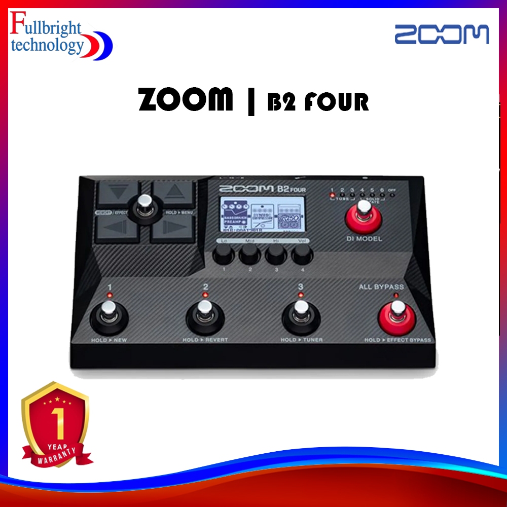 เอฟเฟคกีตาร์เบส ZOOM B2 FOUR BASS MULTI EFFECT PROCESSOR (ประกันจากศูนย์ 1 ปี)
