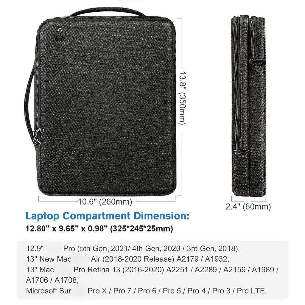กระเป๋าสะพายข้าง  with Shoulder Strap แท็บเล็ต 13-16 Inch for Labtop14inch 15.6inch macbook13.3-16inch iPad12.9