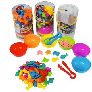 ของเล่นเสริมพัฒนาการ montessori ฝึกสมอง แยกสีเสริมพัฒนาการเด็ก นับเลข ของเล่น คีบ เกมของเล่น