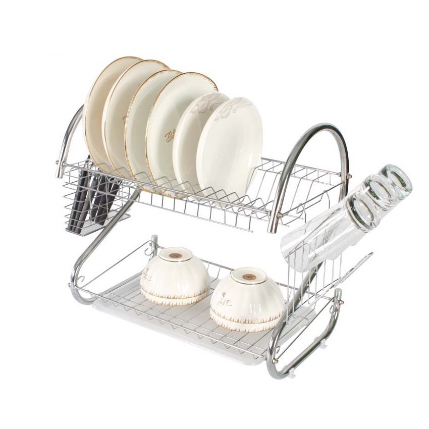 imhome-ชั้นวางจาน  2ชั้น (53x25x39 ซม) วางช้อนส้อม ที่คว่ำจาน ชั้นวางของในครัว ME-K1-264