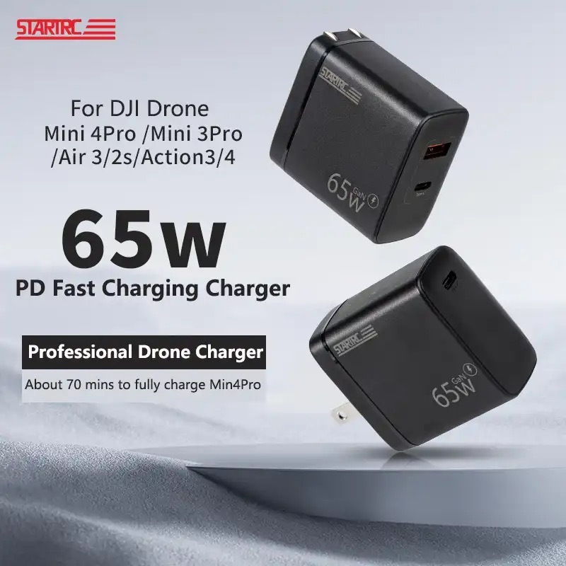 STARTRC 65W PD Fast Charger Type-C พอร์ต USB-C USB-A สำหรับ DJI Mavic 3 / MINI 4 pro / 3 / AIR 3
