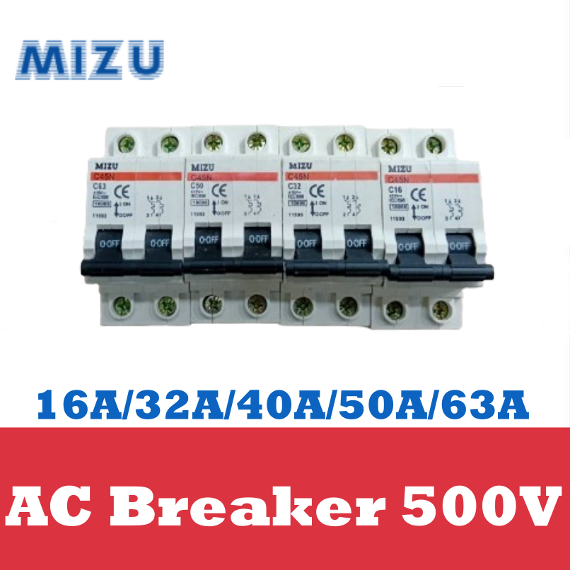 Mizu เบรกเกอร์High Breaking Mini Circuit Breaker รุ่น C45N   AC-2P 16A/32A/40A/50A/63A  จัดส่งทุกวัน