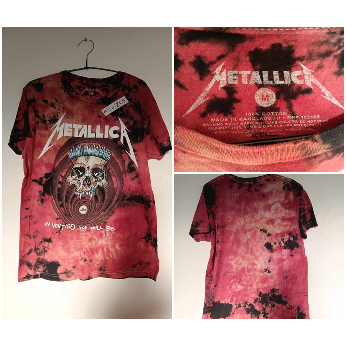 เสื้อวง METALLICA มัดย้อม M 20 ตอก 2021 มือสอง