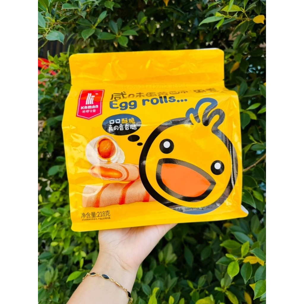 🐣 KAMAN Egg Rolls ขนมเวเฟอร์โรลเป็ดไข่ม้วน 😋เครปโรลเป็ด ขนมโรลกรอบ หอมกรอบอร่อยมากๆ ขนมดังจากไต้หวัน