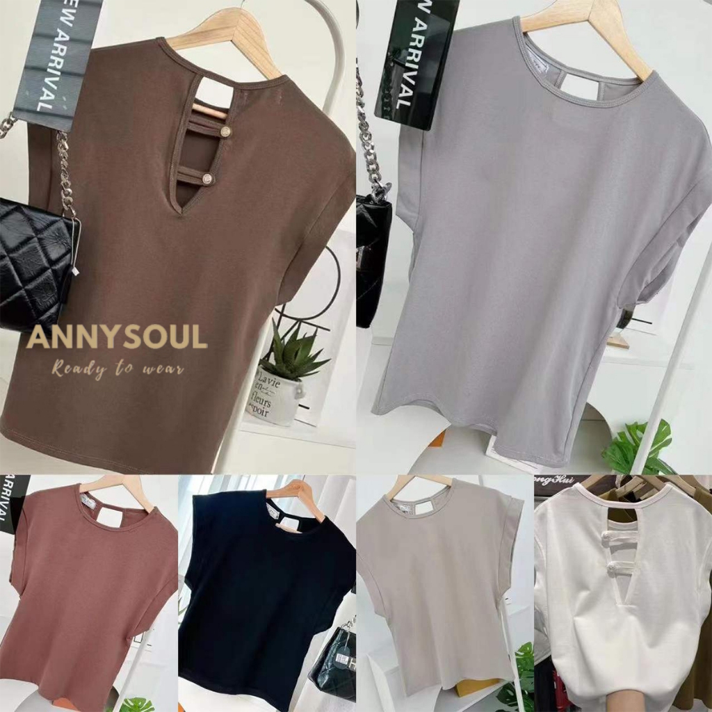 เสื้อยืดคอกลมทรงแขนล้ำผ้านิ่ม🌟a21