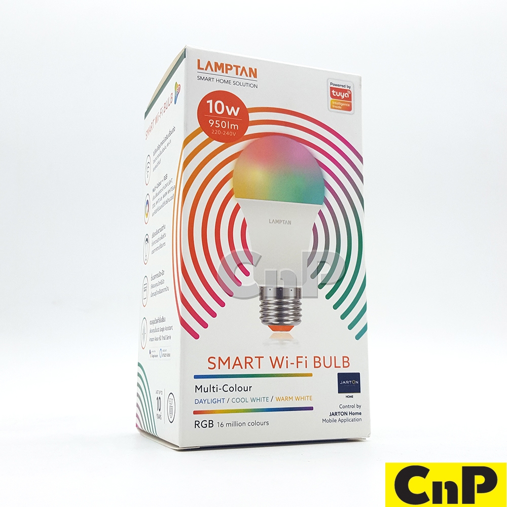 LAMPTAN หลอดไฟ LED WiFi Bulb RGB Multi-Colour 10W แลมป์ตั้น รุ่น SMART Wi-Fi BULB