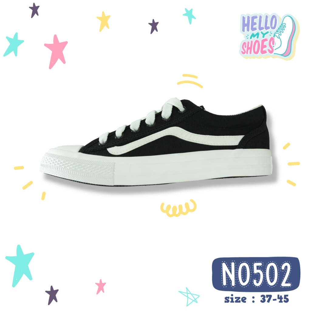 รองเท้าผ้าใบผูกเชือก พื้นยางพารากันลื่น รุ่น NO502 สินค้าตรงปก จัดส่งไว แท้100% รูปที่ 5