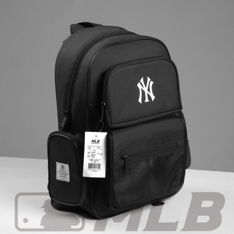 กระเป๋าเป้ MLB แท้ นำเข้าเกาหลี เป้สีดำ กระเป๋า ลวดลายแบรนด์เนม