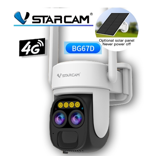 Vstarcam BG67D กล้องวงจรปิดใส่ Sim พร้อมแผงโซล่าเซลส์ครบชุด พร้อมใช้งาน