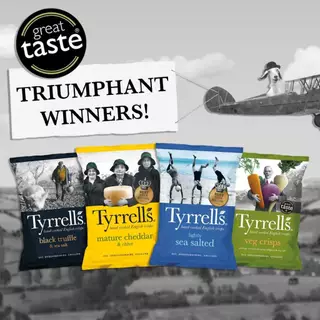 [Best Before 08-Aug-2026]Tyrrells Sea Salt & Black Pepper Sharing Crisps 150g ทิเรลส์ มันฝรั่งอบกรอบรสเกลือทะเลและพริกไท