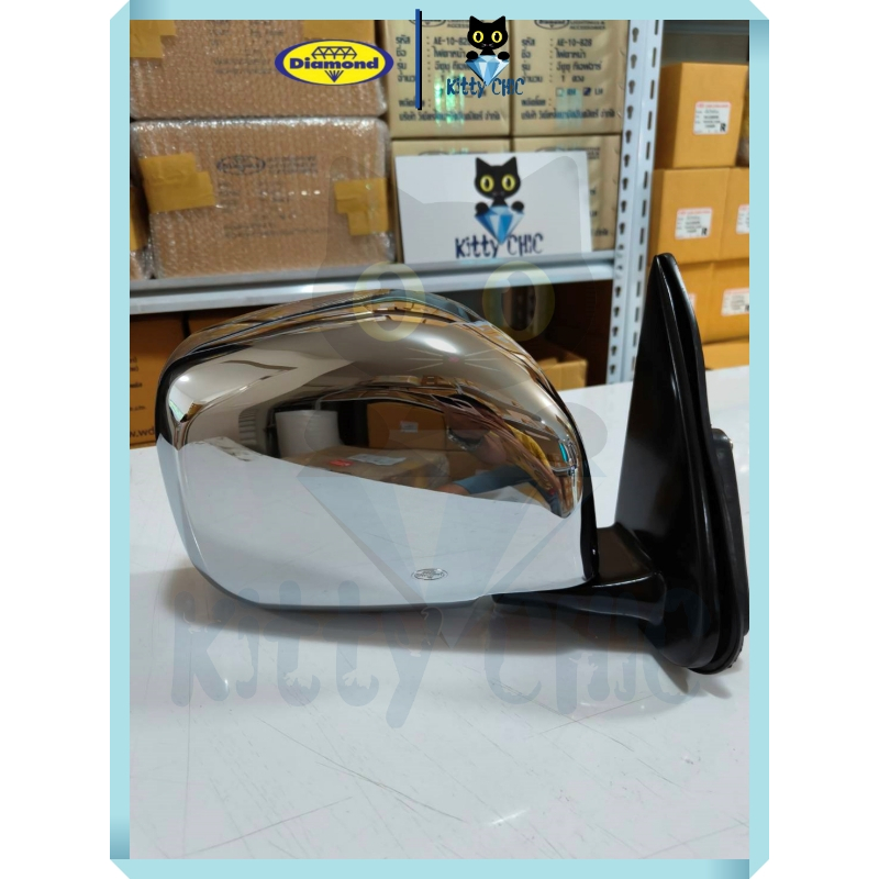 กระจกมองข้าง TOYOTA HILUX TIGER โตโยต้า ไทเกอร์ ปี 1999-2003 รุ่นฝาหลังโครเมี่ยมกระจก กระจกข้าง ตราเพชร Diamond