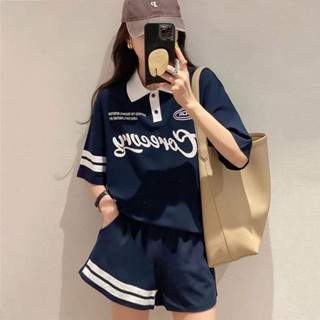 ชุดเซ็ท คอปกกระดุมแขนสั้น (สองสี)