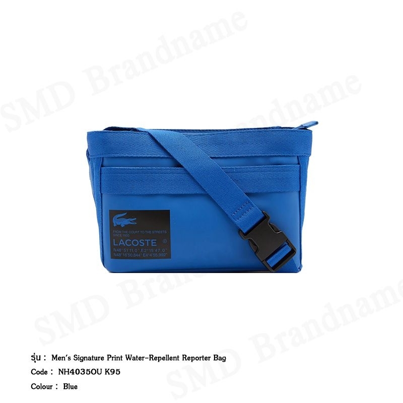Lacoste กระเป๋าคาดอก รุ่น Men's Signature Print Water-Repellent Reporter Bag Code: NH4035OU K95