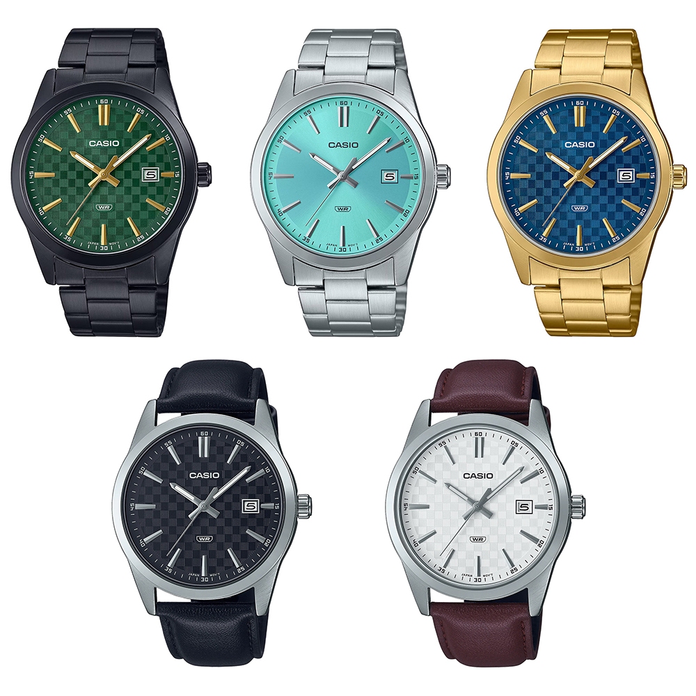 Casio Standard นาฬิกาข้อมือผู้ชาย สายหนัง/สายสแตนเลส รุ่น  MTP-VD03,MTP-VD03B,MTP-VD03D,MTP-VD03L,MTP-VD03G,MTP-VD03GL
