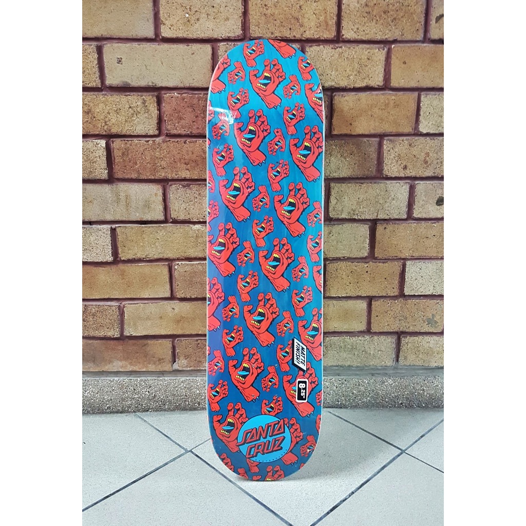 Santa Cruz Screaming Hands All Over Skateboard Deck 8.25"