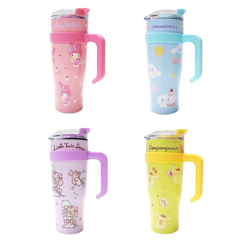 [PP Everything]✨แก้วเก็บความเย็น Sanrio แบบหูจับ ขนาด 1200ml. 40Oz. งานสแตนเลสหนา เกรดพรีเมี่ยม แถมหลอด