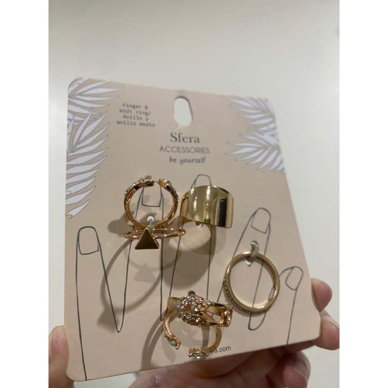 เซ็ทแหวนสีทองแบรนด์Sferaแท้