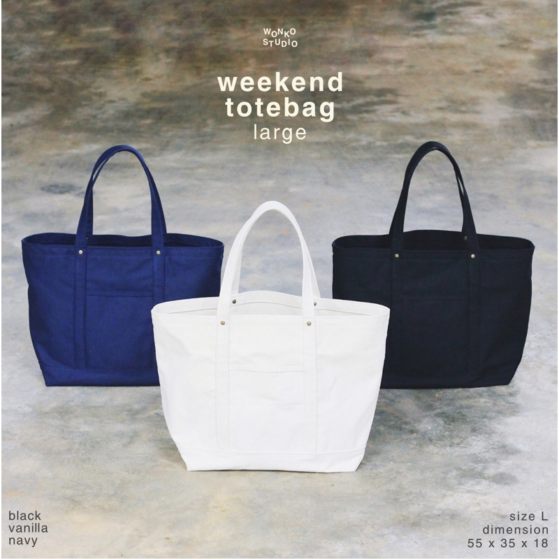 WEEKEND TOTEBAG (L) กระเป๋าผ้าแคนวาส