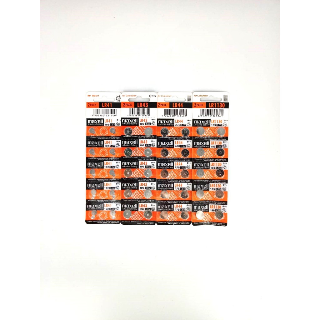 ถ่านกระดุม ขายยกแผง10ก้อน ถ่านนาฬิกา Maxell Watch Battery ถ่านกลม นาฟิกา LR41 LR43 LR44 LR1130