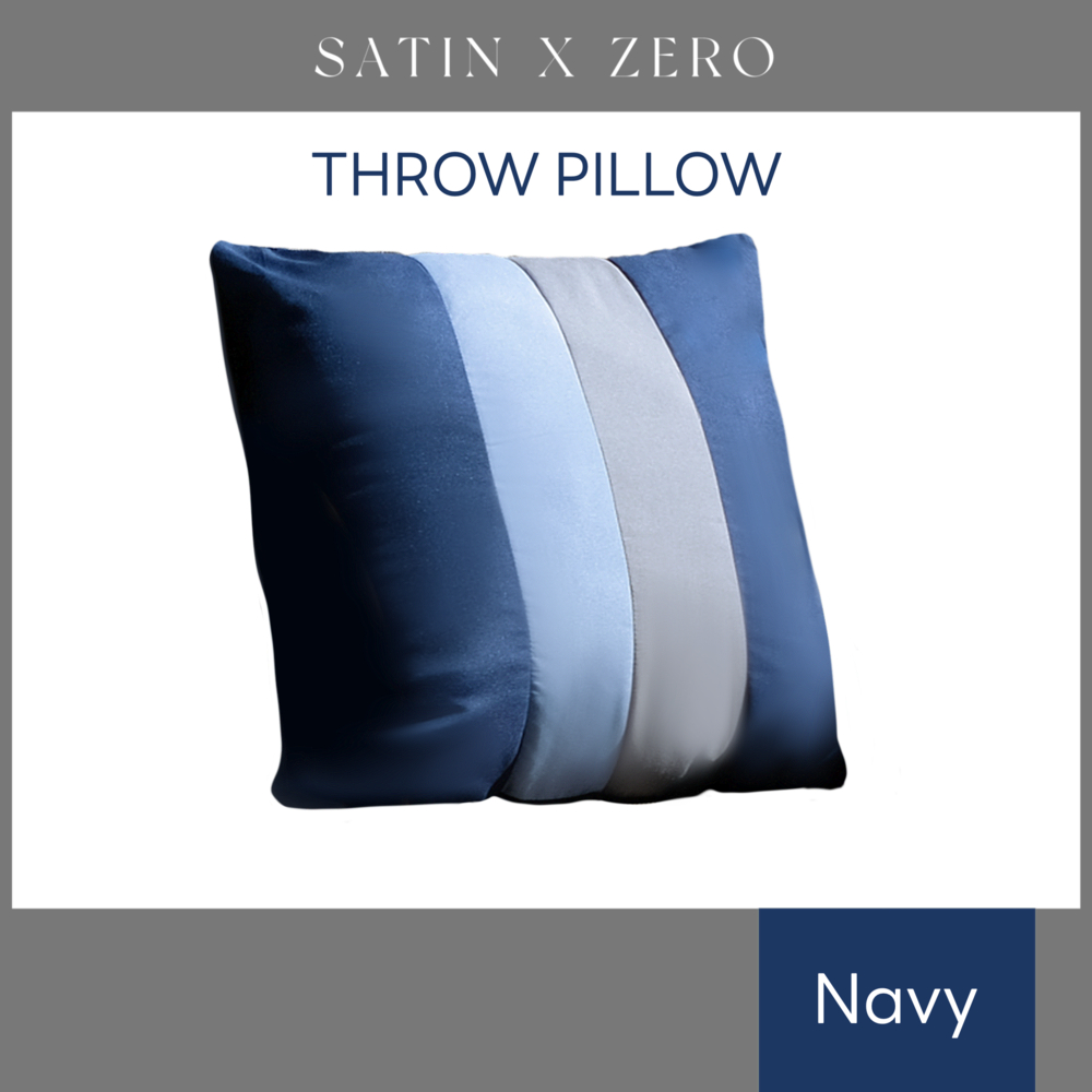 SATIN X ZERO หมอนอิง (Navy) ตกแต่งบ้าน บรรจุใยสังเคราะห์เกรดA หนานุ่มพิเศษ