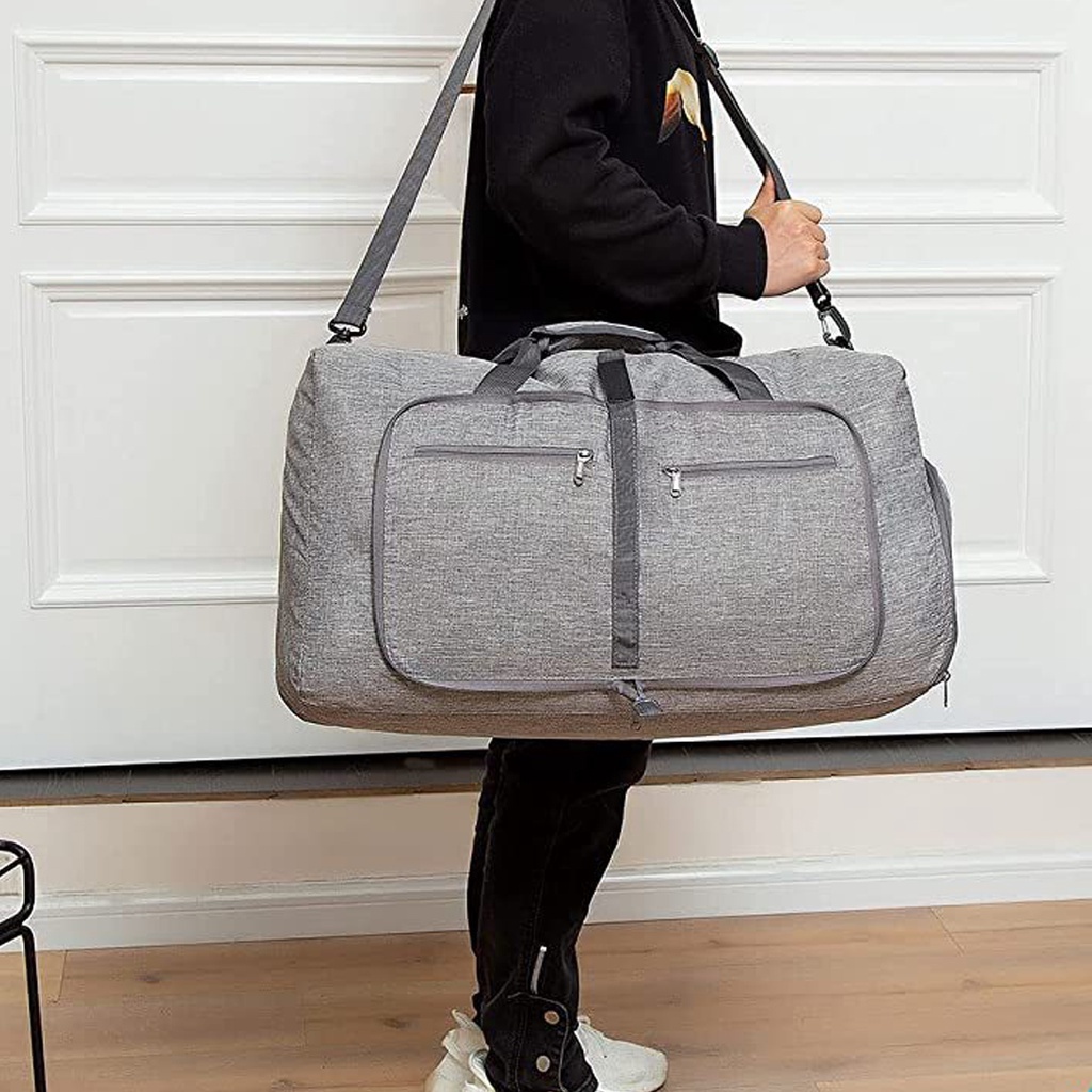 กระเป๋าเดินทางพับได้ กระเป๋าใส่เสื้อผ้า Travel bag สะดวกต่อการใช้งาน เก็บของได้เยอะ รับน้ำหนักได้ 65 ลิตร Home_here