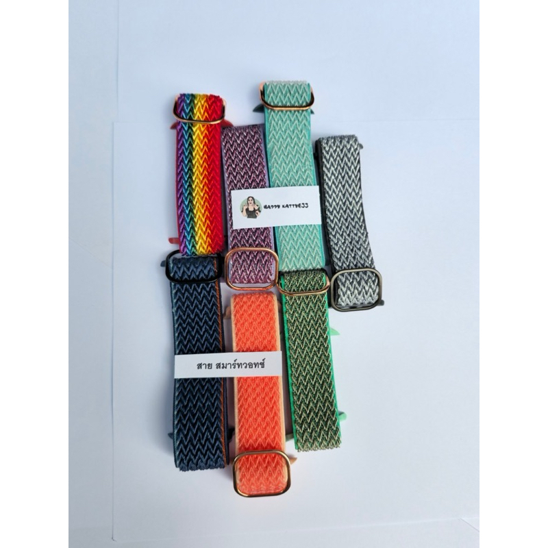 พร้อมส่ง สายผ้า Nylon พร้อมตัวล็อคแบบเข็มขัด สายปรับง่าย ใช้ได้กับ Smart watch รุ่น 7 6 5 watch Size 42/44/45mm