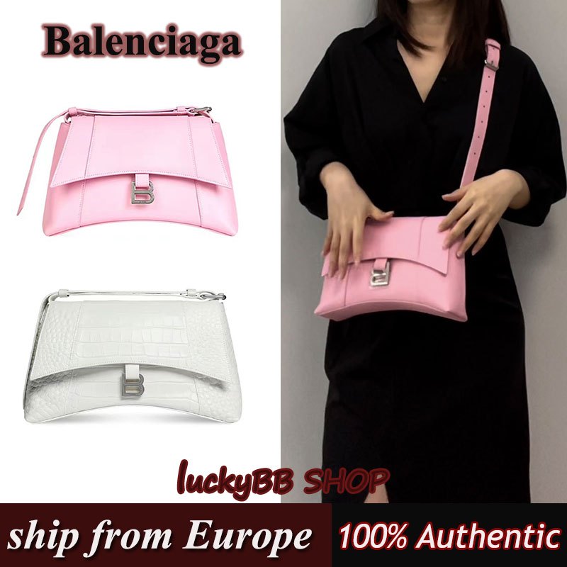 Balenciaga Hourglass สีชมพู กระเป๋าสะพายข้าง ของแท้100%
