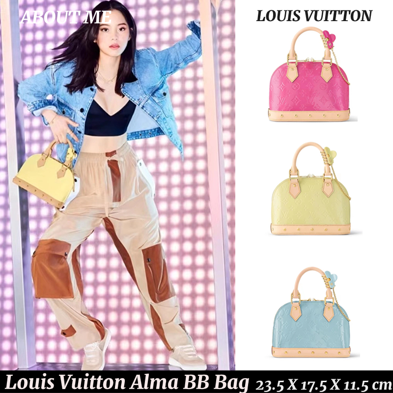 24✅-หลุยส์วิตตอง กระเป๋า Louis Vuitton Alma BB กระเป๋าสะพายไหล่ผู้หญิงใบเล็กวัสดุหนังสิทธิบัตร