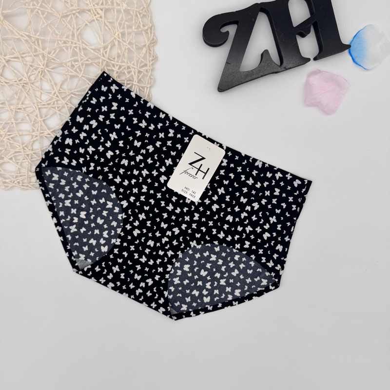 กางเกงชั้นในไร้ขอบผ้าลื่นพิมพ์ลาย🔥ไชส์M-L🔥ZH.E142 - รูปที่ 7