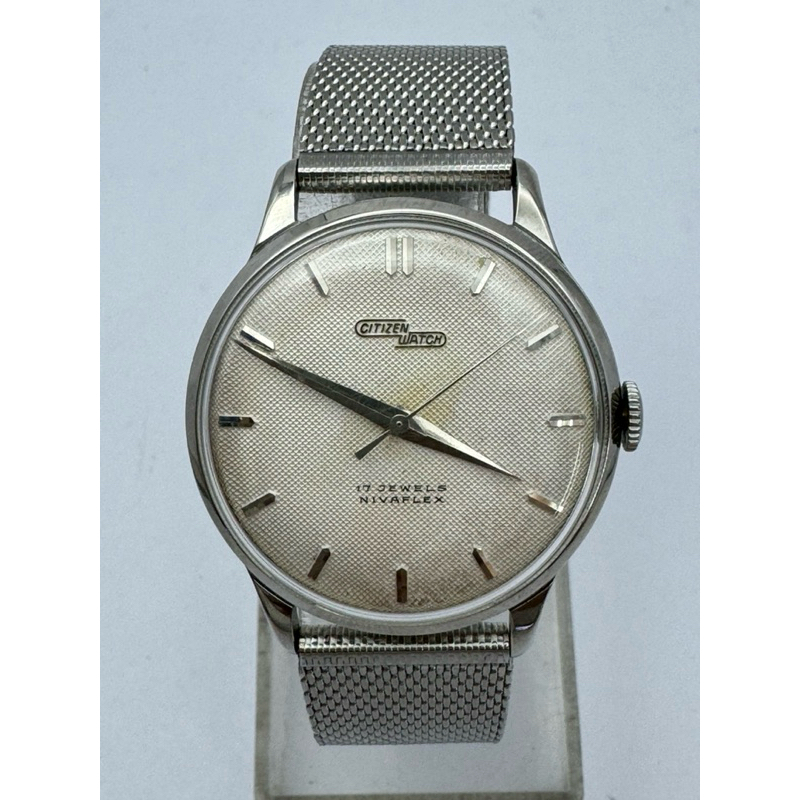 CITIZEN WATCH NIVAFLEX 17 JEWELS ระบบไขลาน ตัวเรือนสแตนเลส นาฬิกาผู้ชาย มือสองของแท้