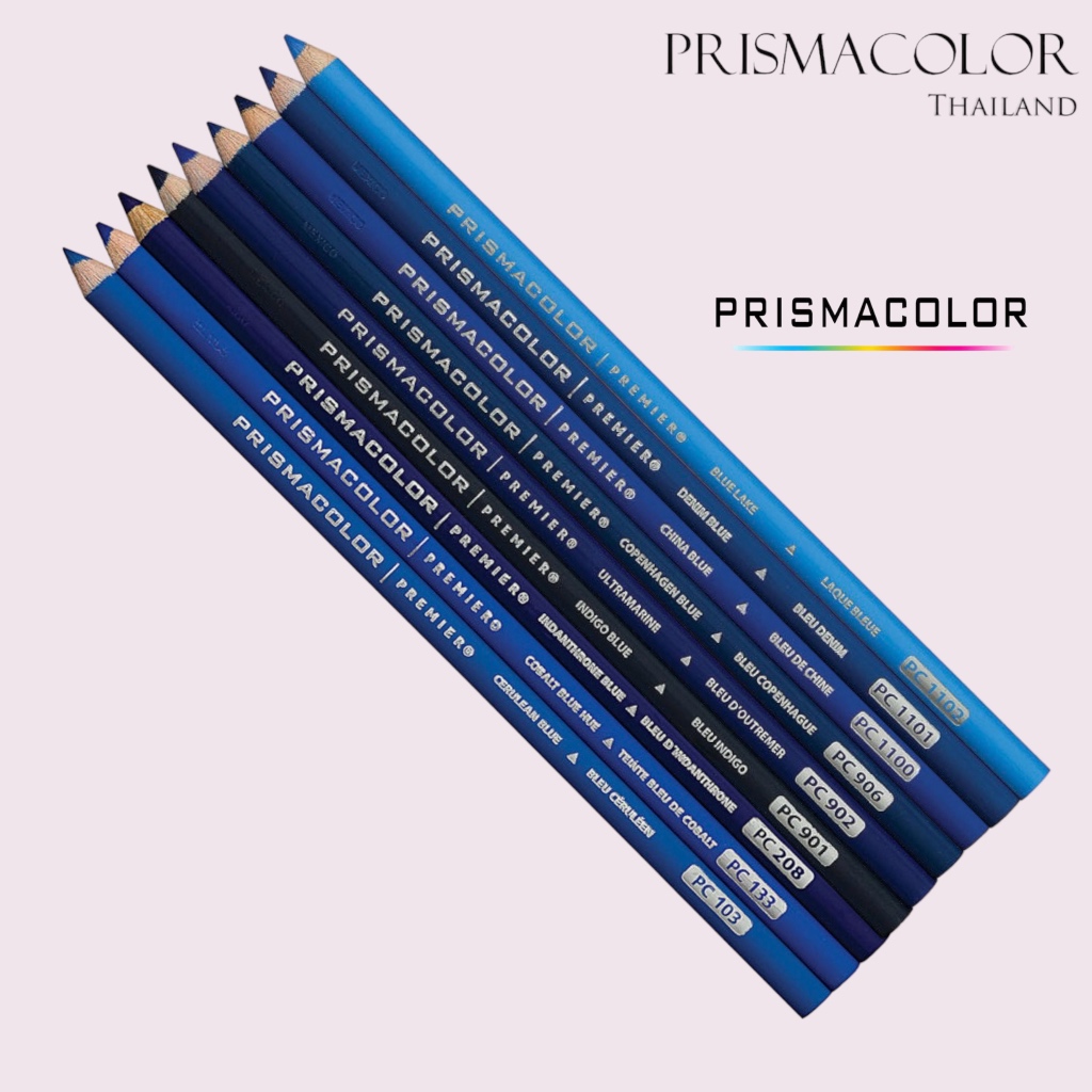 ดินสอสีไม้ กันน้ำ ระบายนุ่มลื่น Prismacolor Premier Soft core จำหน่ายแยกแท่ง (กลุ่มสีน้ำเงิน)