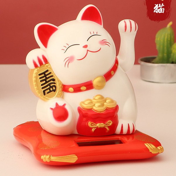 แมวกวัก Lucky Cat แมวกวักนำโชค แมวญี่ปุ่น พลังงานแสงอาทิตย์ แมวนำโชค น่ารัก แต่งบ้าน โต๊ะทำงาน หน้ารถ ของขวัญ ราคา ถูกที่สุด ดีลบีเคเค แกลเลอรีภาพที่ 2