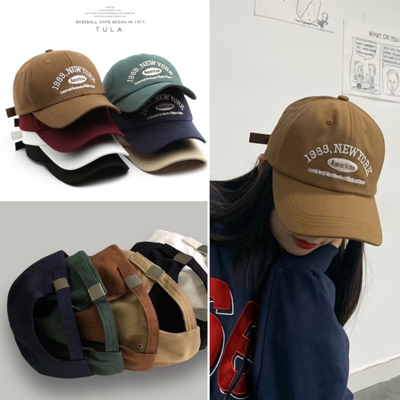 Jolie Wiwii (สินค้าพร้อมส่ง) หมวกแก๊ปเบสบอลแฟชั่น ปัก 1989 New York