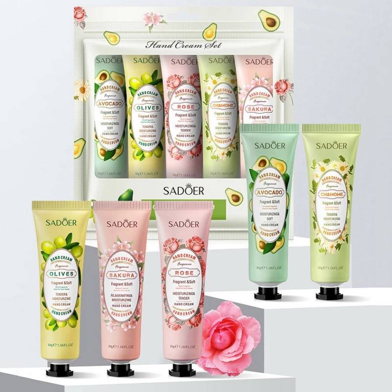 SADOER Colorful Flower&Fruit Hand Cream Set ครีมทามือ  ( 1 เซต มี 5 สูตร )