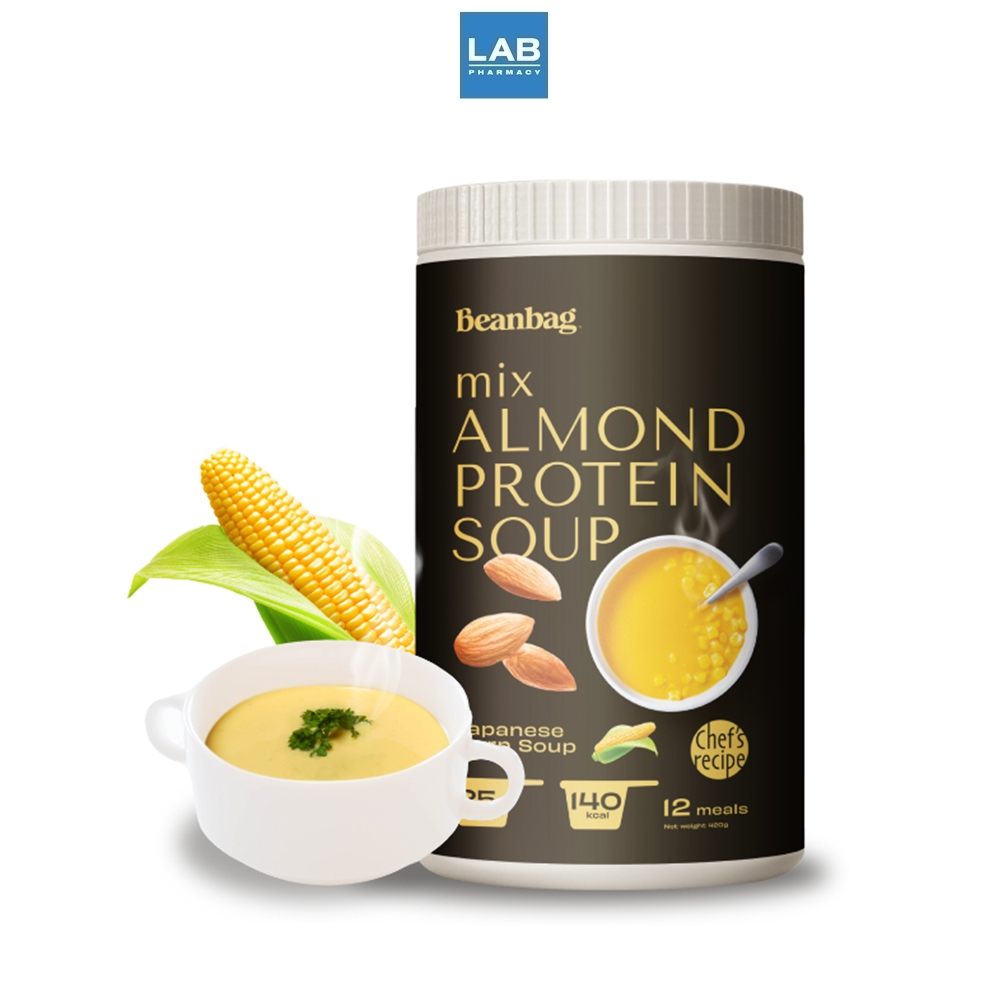 Beanbag Mix Almond Protein Soup Japanese Corn 420g. - บีนแบ็ก ซุปมิกซ์โปรตีนอัลมอนด์ รสข้าวโพดญี่ปุ่น 420 กรัม